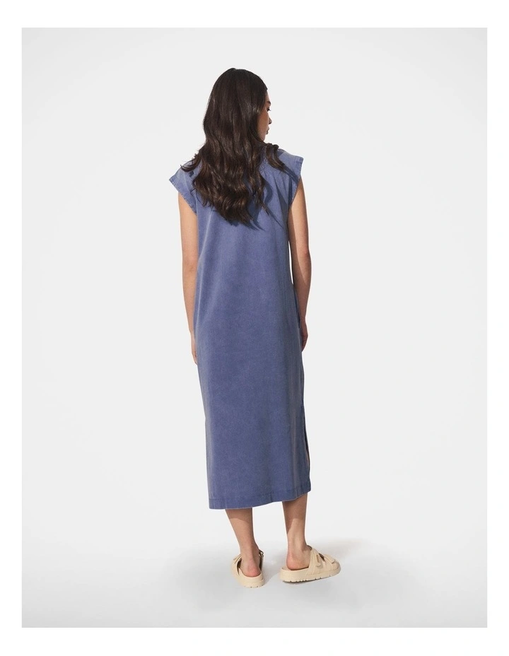D-Luxe Sleeveless Tee Dress in Indigo Acid Wash image 2