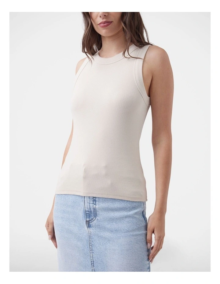 Rosalie Rib Tank in Bone image 1