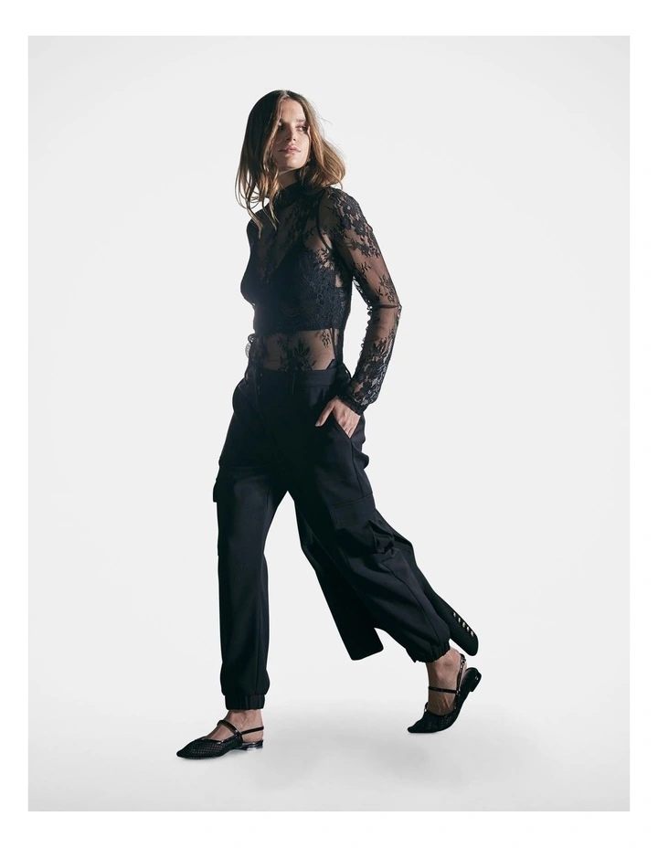 Lottie Lace Top in Black image 1