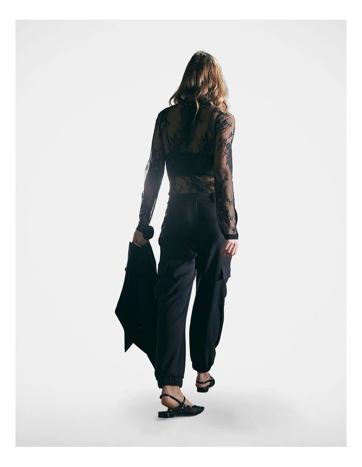Lottie Lace Top in Black image 2