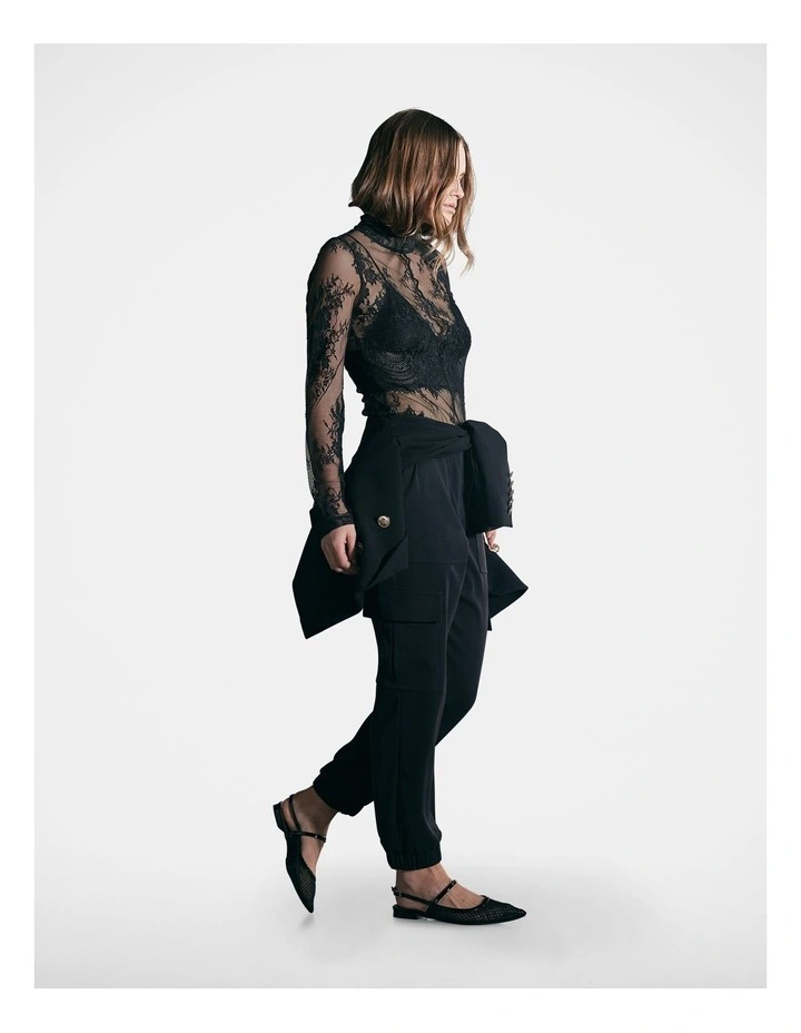 Lottie Lace Top in Black image 3