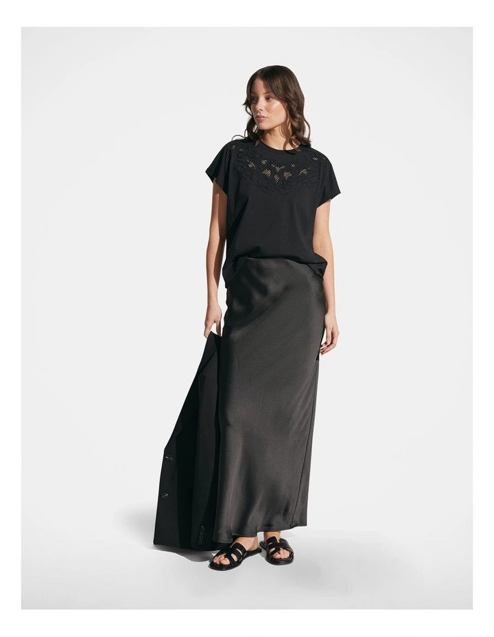 Callie Cutwork Tee in Black image 1