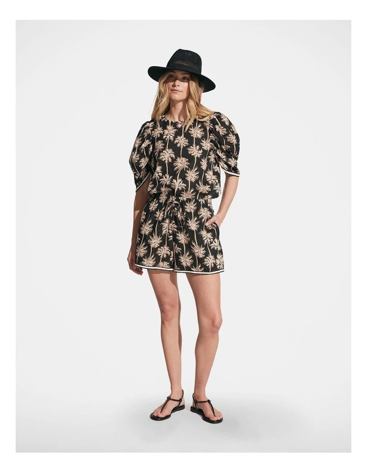 Faye Printed Short in Black image 1