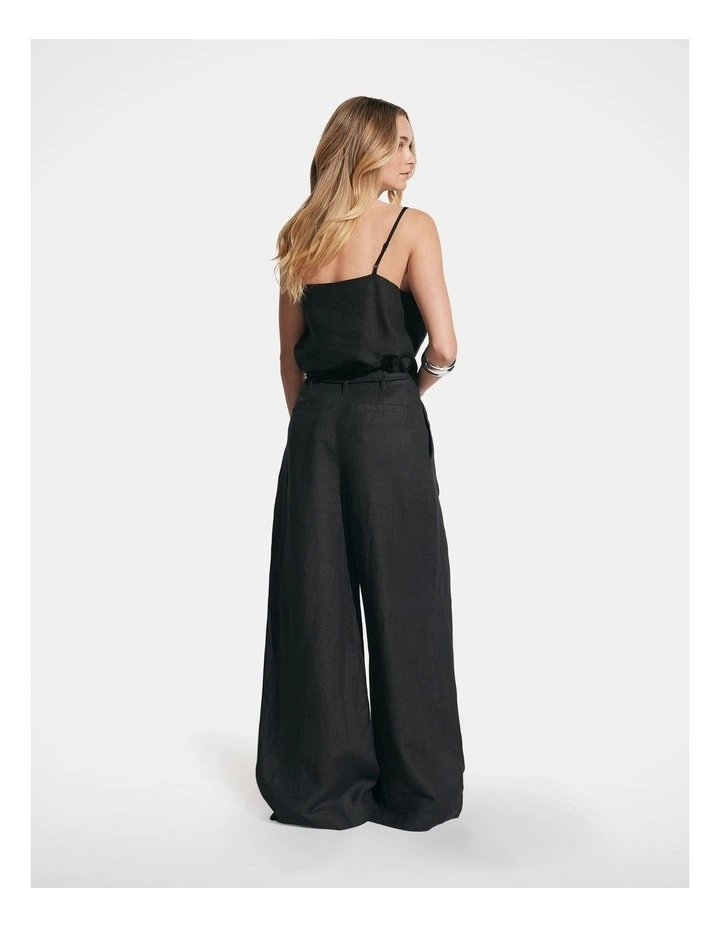 Alyssa Linen Palazzo Pant in Black image 2