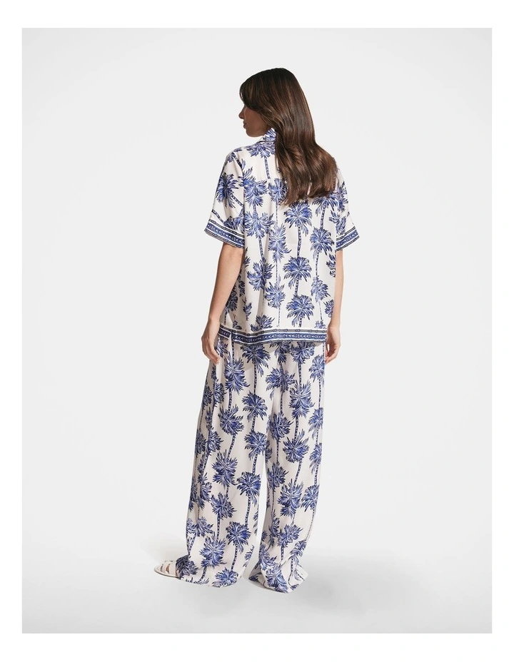 Leah Oversized Shirt in Vanilla Palm Toile image 2