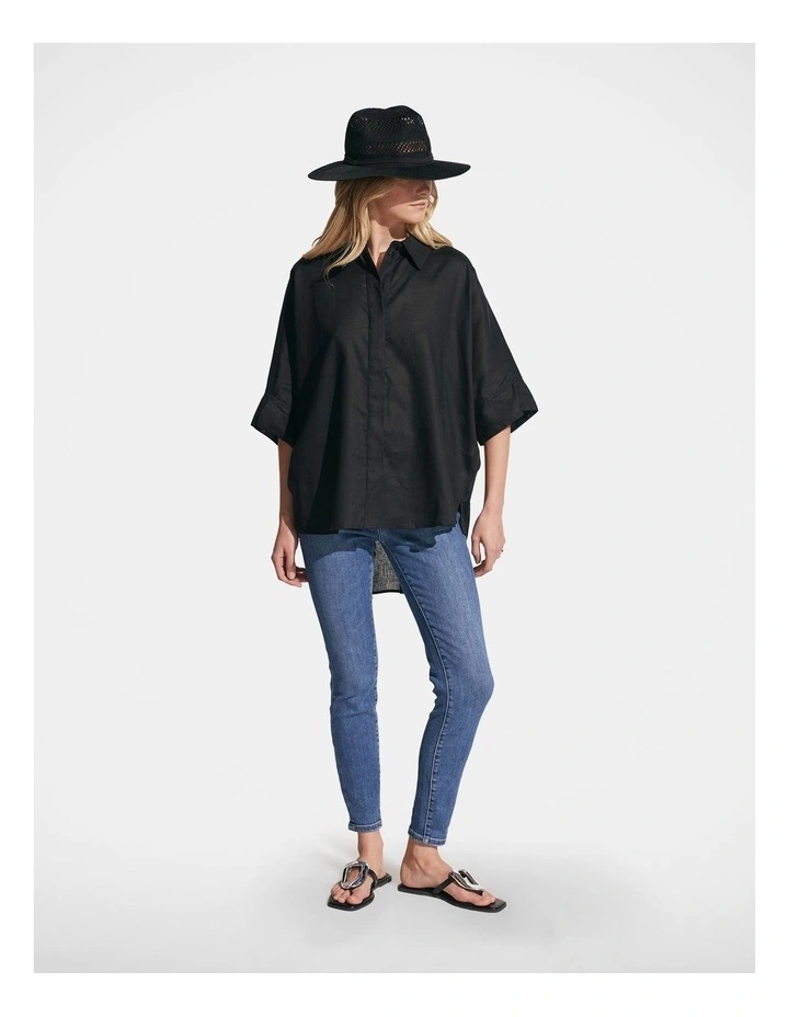 Romi Oversized Shirt in Black image 1