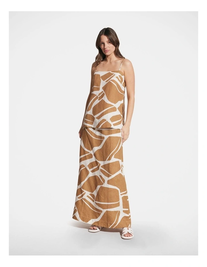 Amelia Linen Longline Top in Multi image 1