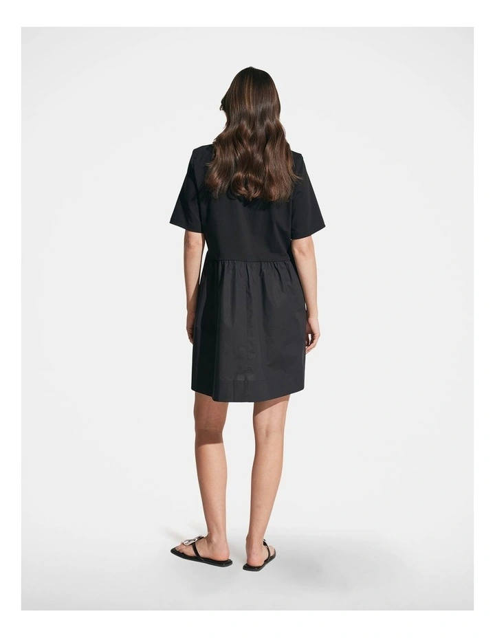 Josie Spliced Mini Dress in Black image 2