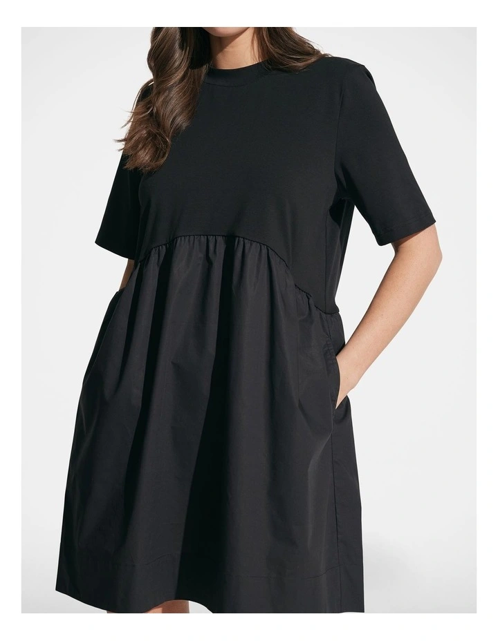 Josie Spliced Mini Dress in Black image 3