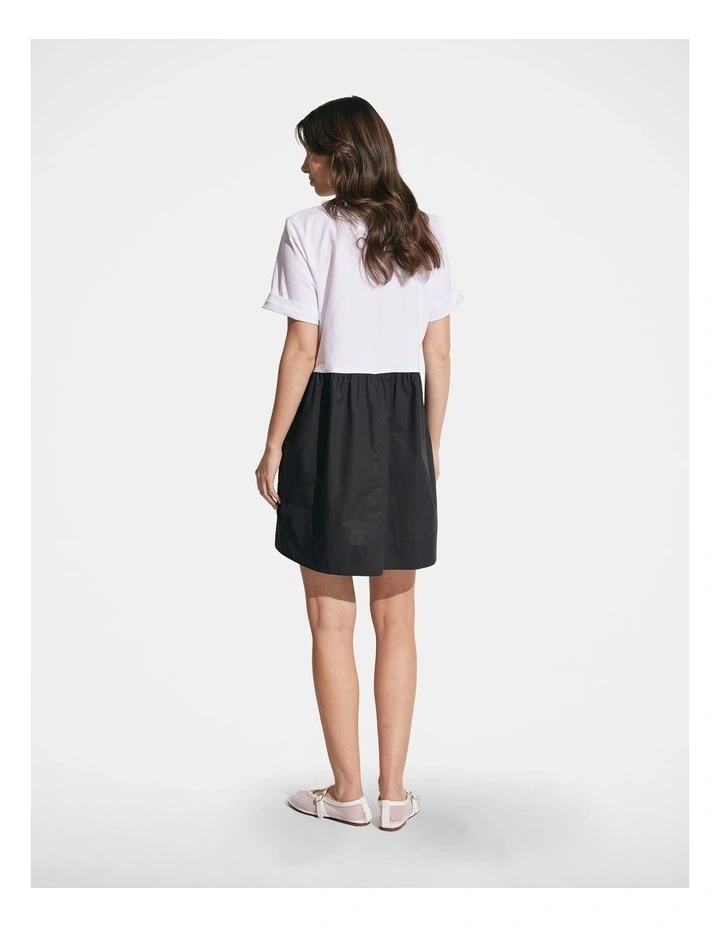 Josie Spliced Mini Dress in Black/White image 2
