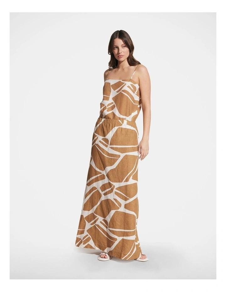 Shannon Linen Maxi Skirt in Multi image 1