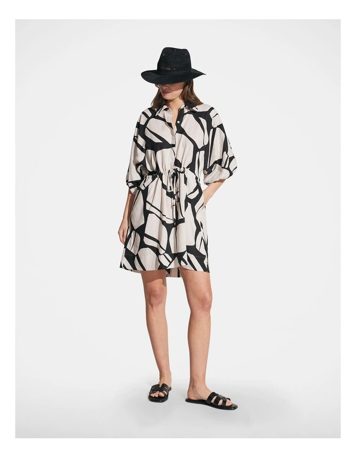 Phoebe Mini Shirt Dress in Multi image 1