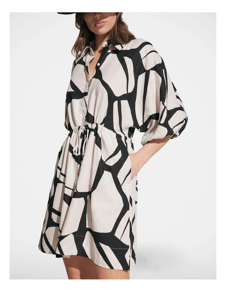 Phoebe Mini Shirt Dress in Multi image 3