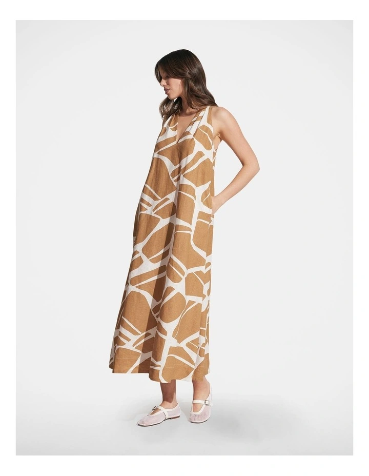 Diana Linen Mixi Dress in Multi image 1