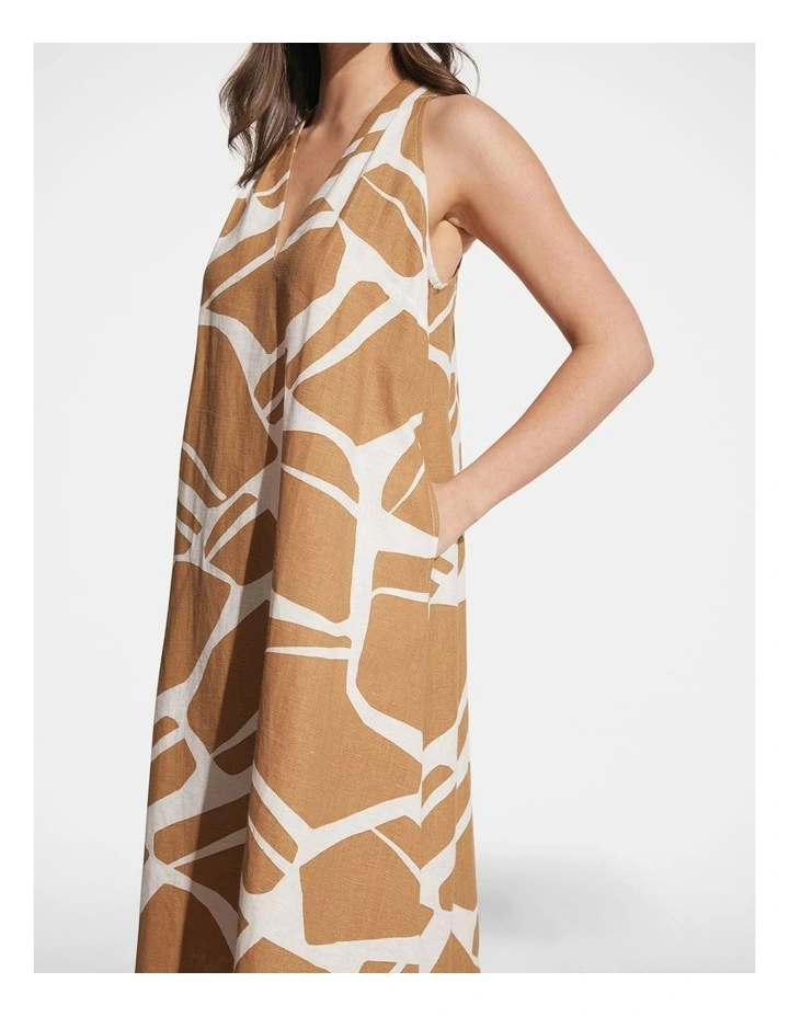 Diana Linen Mixi Dress in Multi image 3