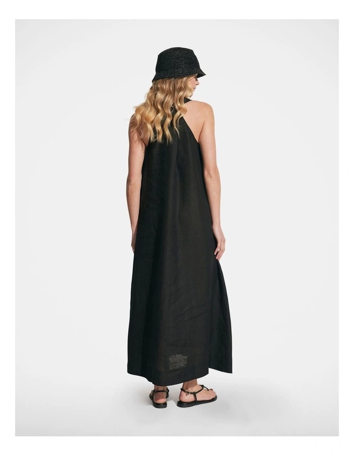 Diana Linen Maxi Dress in Black image 2
