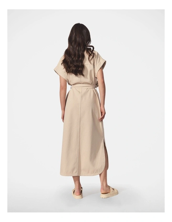 D-Luxe Denim Maxi Dress in Beige image 2