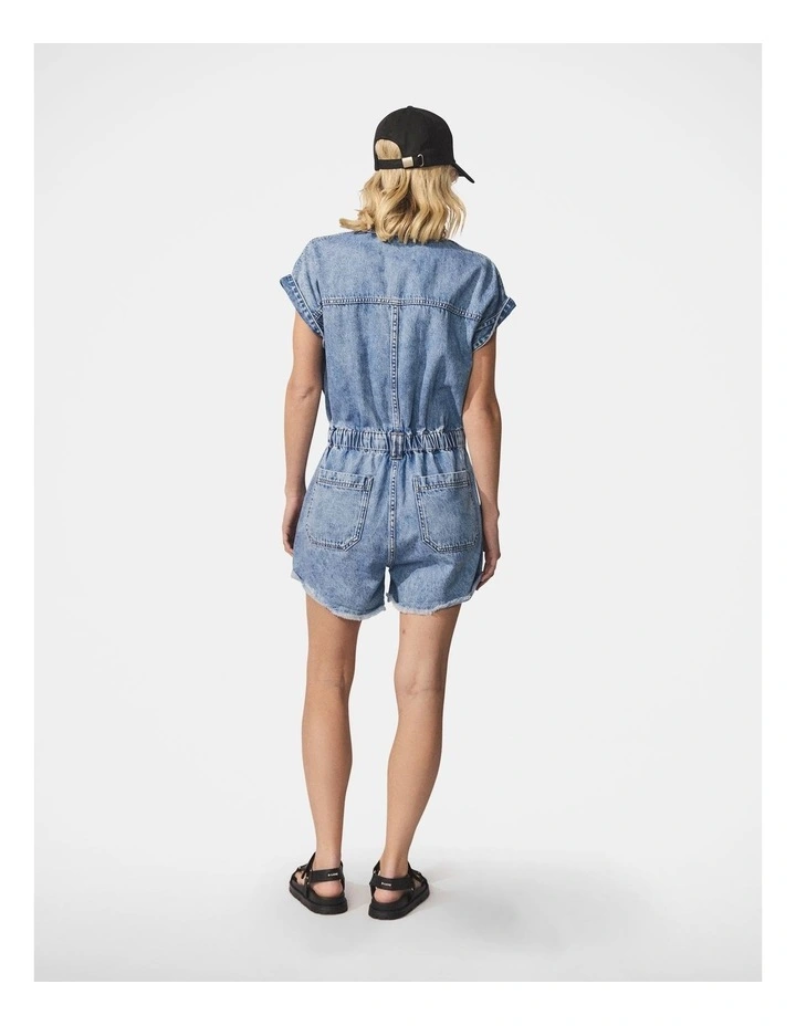 D-Luxe Denim Romper in Blue image 2