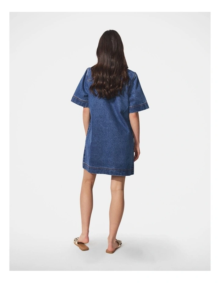 D-Luxe Pull On Denim Dress in Blue image 2