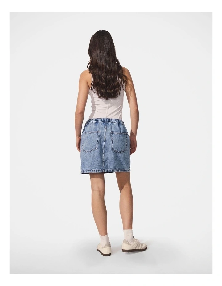 D-Luxe Denim Mini Skirt in Blue image 2