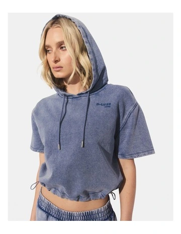 D-Luxe Cropped Hoodie in Blue