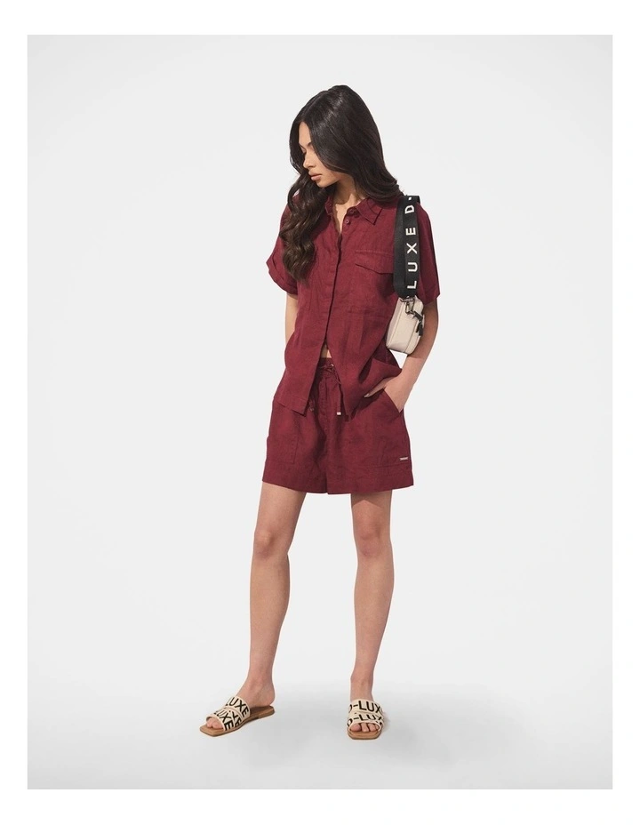 D-Luxe Linen Short in Redcurrant image 1
