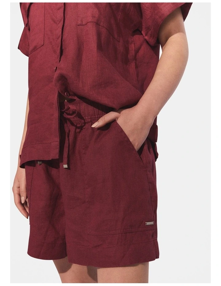 D-Luxe Linen Short in Redcurrant image 3