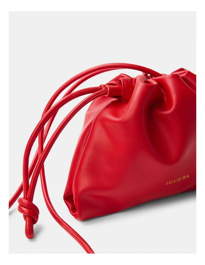 Carrie Drawstring Sling Bag in Red image 3