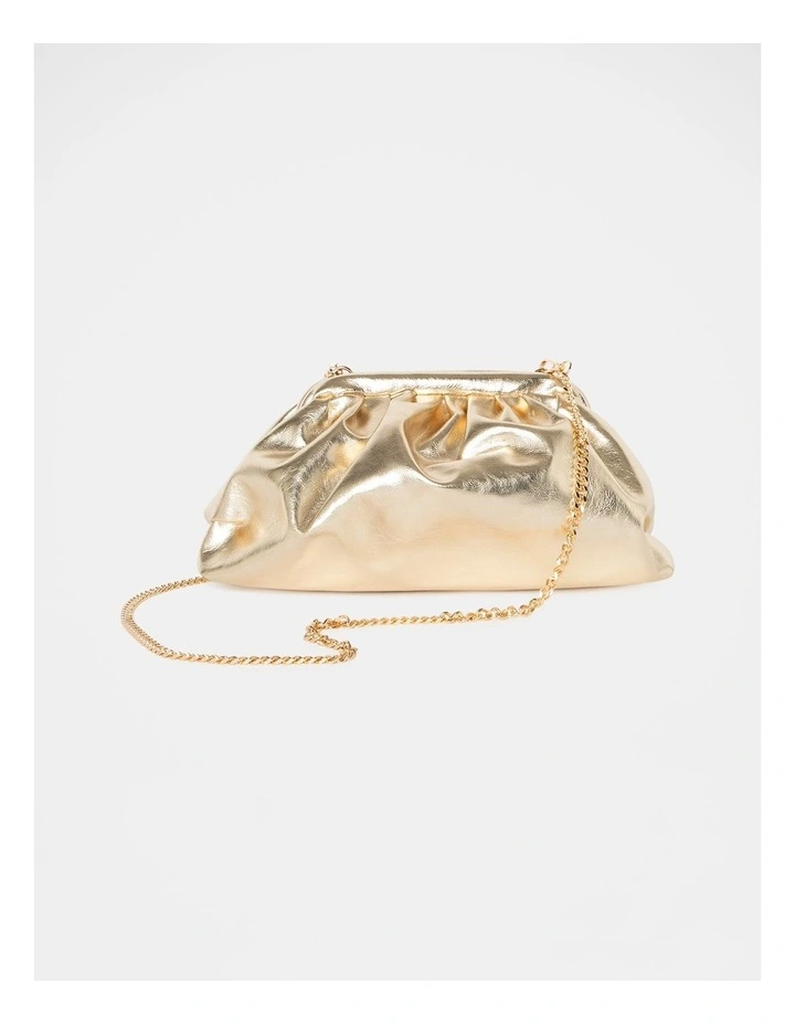 Daphne Clutch Bag in Gold Metallic image 2