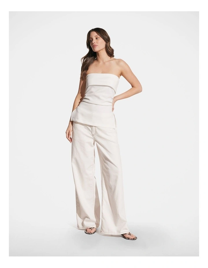 Brandy Strapless Top in Ivory image 1