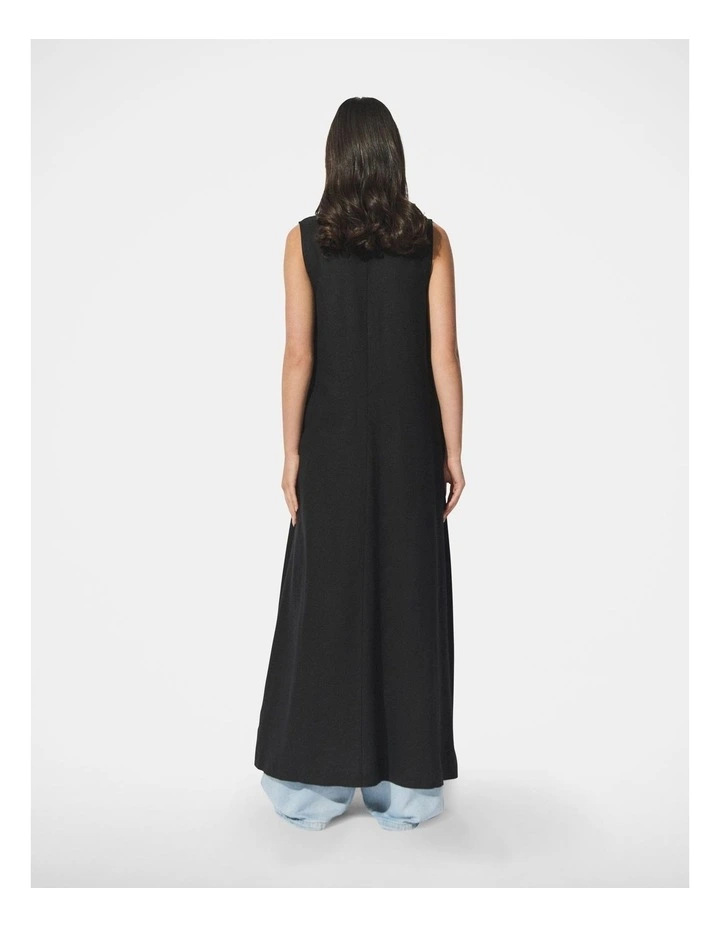 Luxe Linen Blend Maxi Dress in Black image 2