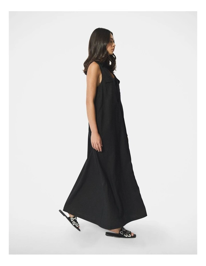 Decjuba Luxe Linen Blend Maxi Dress in Black MYER