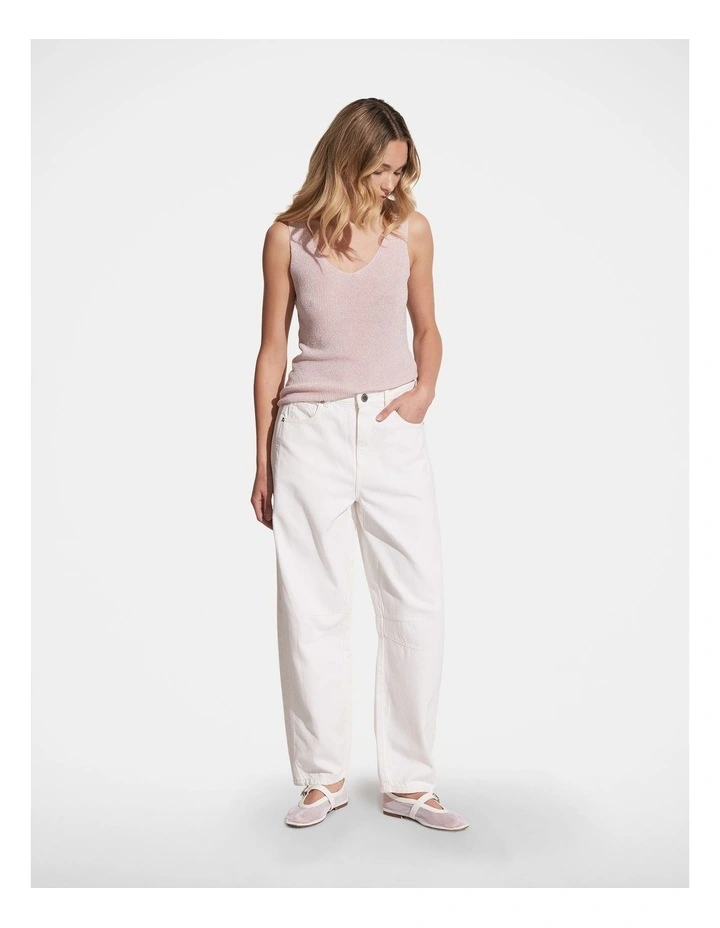 Nikki Metallic Knit Tank in Pink image 1