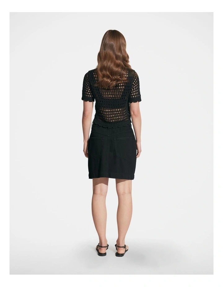 Dana Denim Mini Skirt in Black image 2
