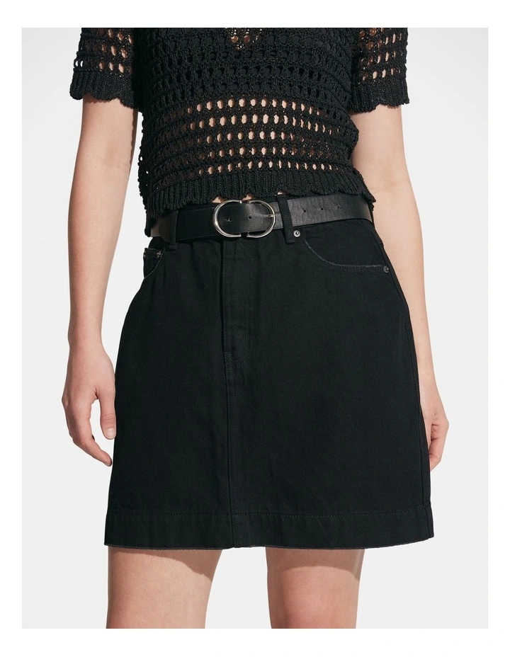 Dana Denim Mini Skirt in Black image 3
