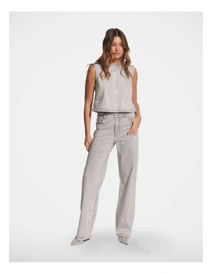 Esme Wide Leg Jean in Silver image 1
