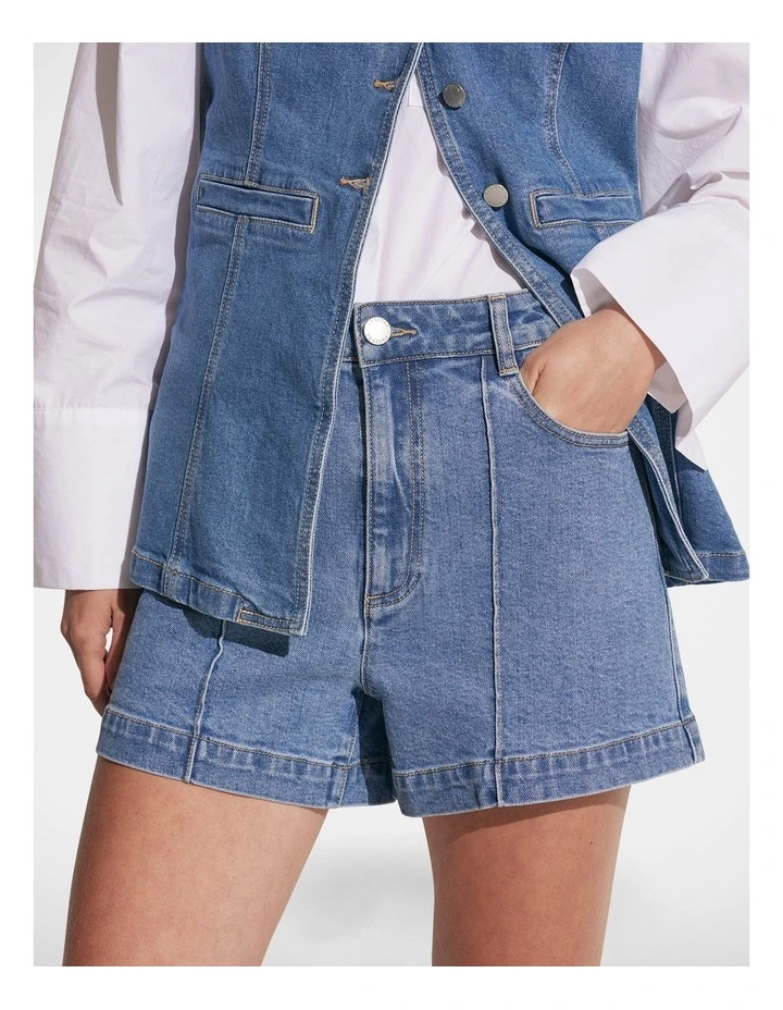 Shelby Denim Shorts in Blue image 3