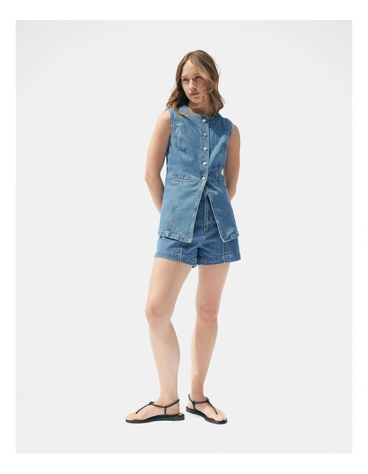 Shelby Denim Vest in Cove Blue image 3