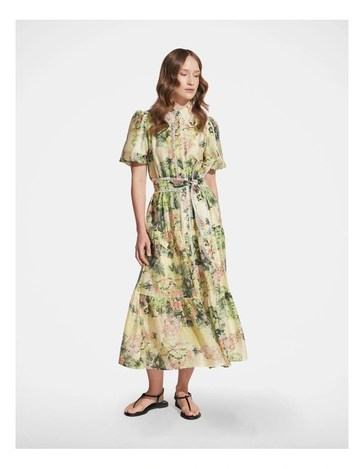 Liana Trim Detail Shirt Dress in Pastel Floral image 1
