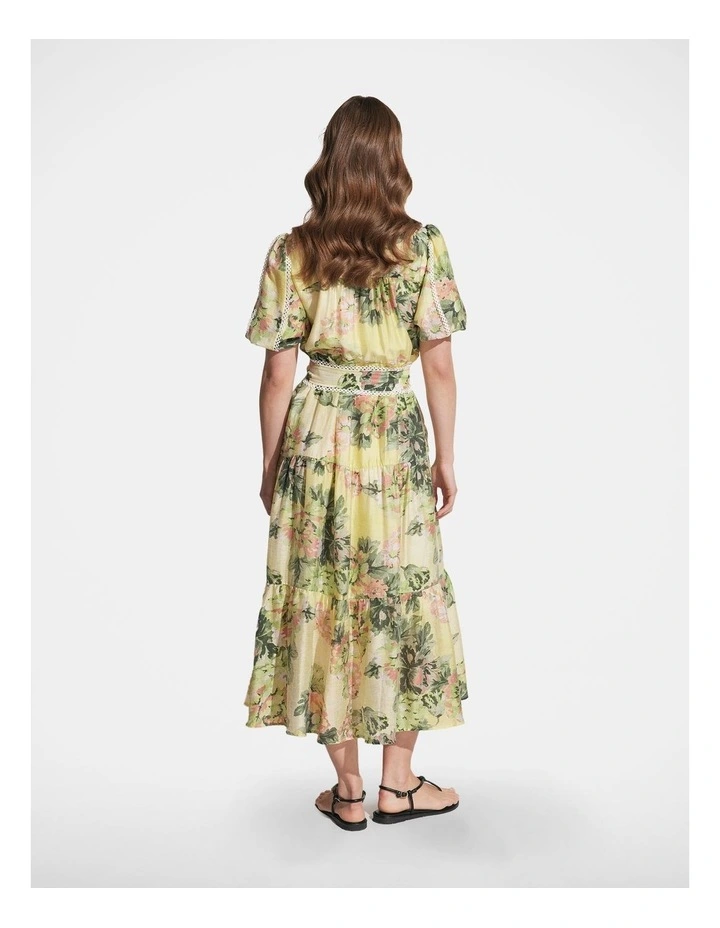 Liana Trim Detail Shirt Dress in Pastel Floral image 2