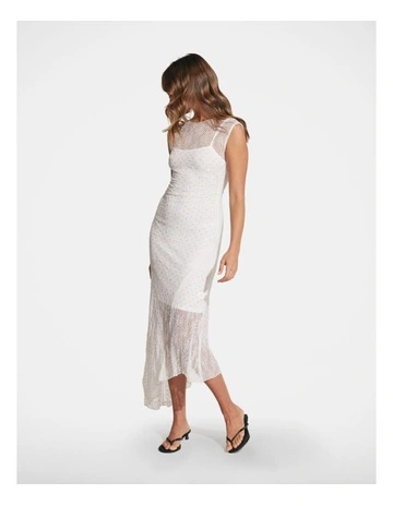 Rhi Diamante Asymmetric Dress in Ivory