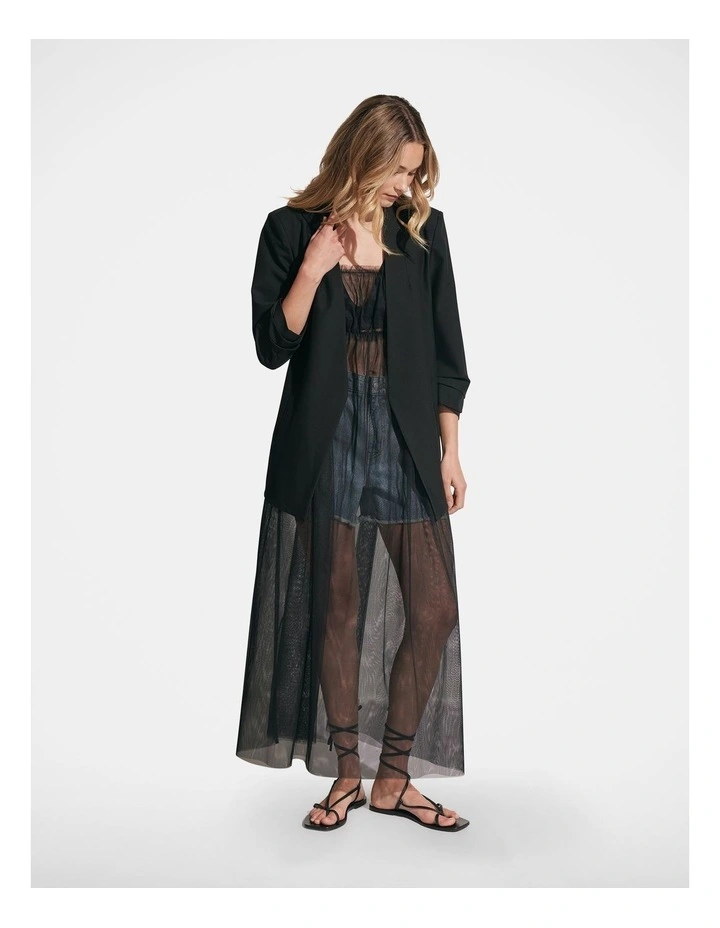 Emma Tulle Midi Dress in Black image 1