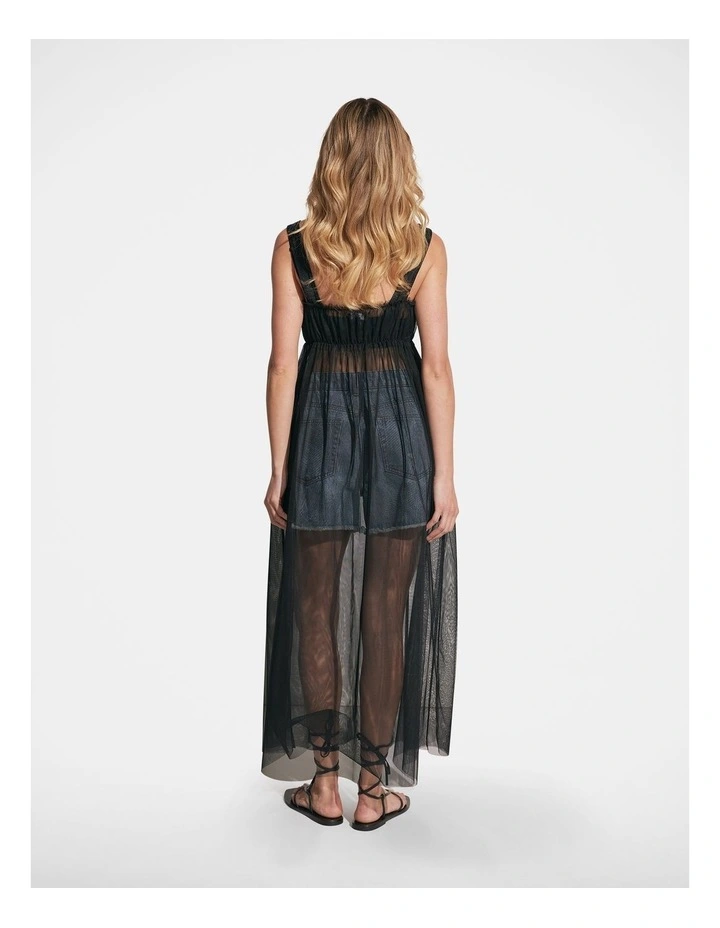 Emma Tulle Midi Dress in Black image 2