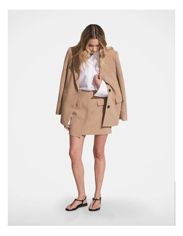 Dion Mini Skirt in Beige