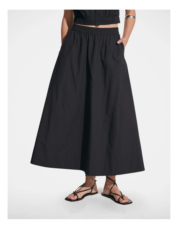 Parker Midi Skirt in Black image 3