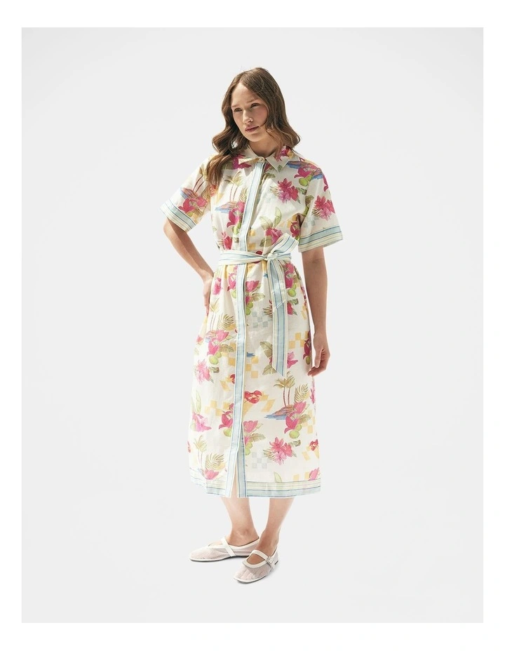 Mara Midi Shirt Dress in Multi image 1