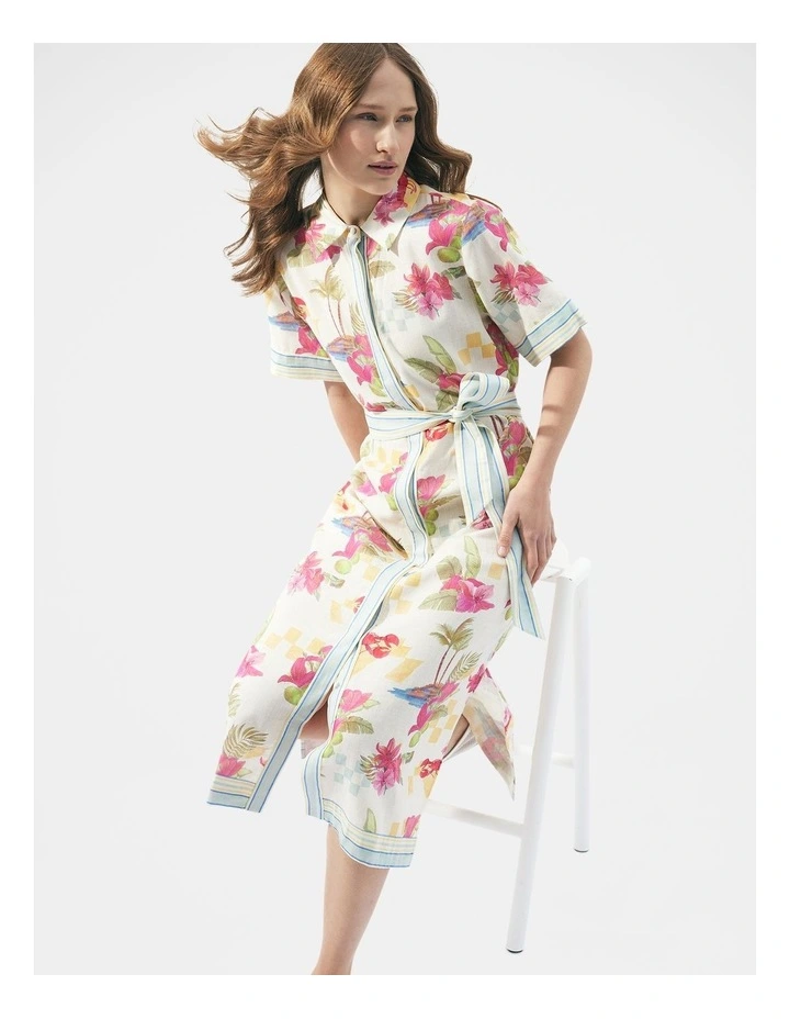 Mara Midi Shirt Dress in Multi image 4