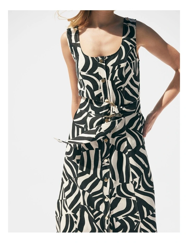 Skylar Button Maxi Dress in Black image 3