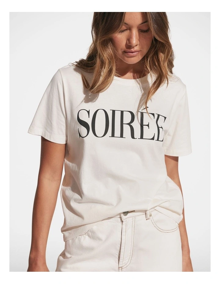 Soiree Text Tee in Vanilla image 1