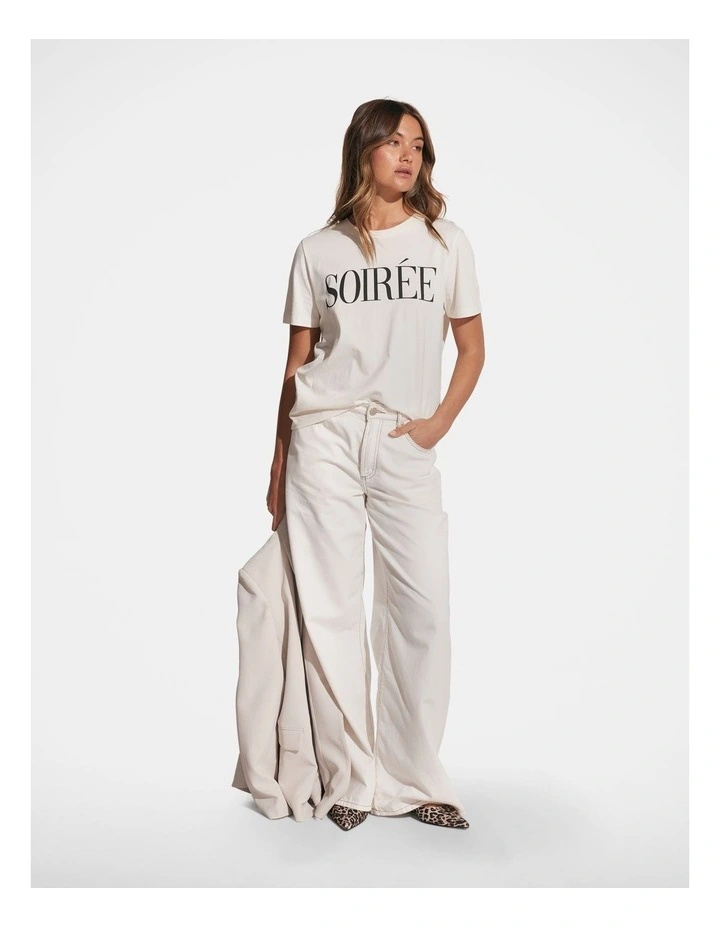Soiree Text Tee in Vanilla image 3